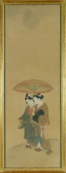 Deux amoureux sous un parapluie